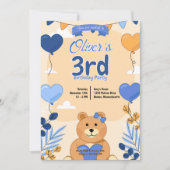 Teddybeer uitnodiging ontwerp (Voorkant)