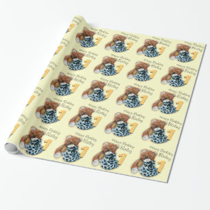 Teddybeer van de kinder jongens vormde de 1st cadeaupapier
