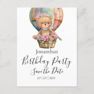 Teddybeer verjaardagsfeestje Datum vrijhouden Briefkaart