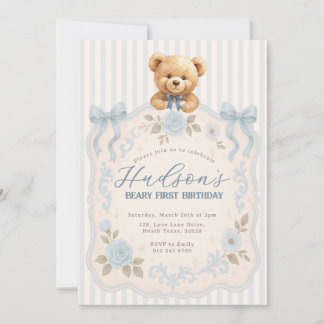 Teddybeer Verjaardagsuitnodiging Kaart