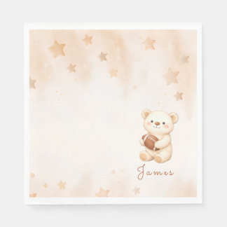 Teddybeer voetbal baby shower servet