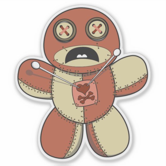  teddybeer Voodoo Doll Sticker (Voorkant)