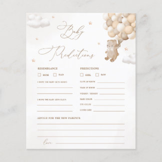 Teddybeer voorspellingen & advies Baby shower spel