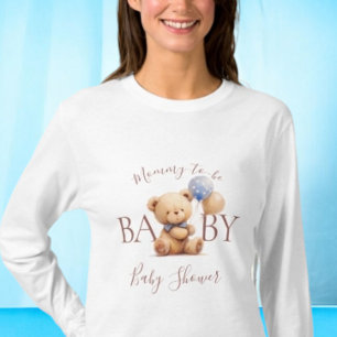 Teddybeer wacht bijna tot mama Baby shower is T-shirt