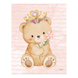 Teddybeer wandkunst poster Mijn Prinses