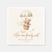 Teddybeer we kunnen het baby shower nog nauwelijks servet (Voorkant)