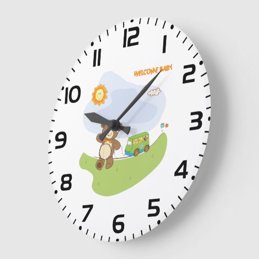 Teddybeer Welkom Baby Kamerontwerp Grote Klok (Hoek)