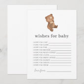 Teddybeer Wensen voor Babykaart Kaart (Voorkant / Achterkant)