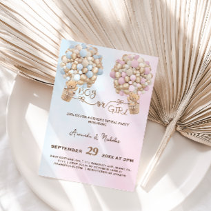 Teddybeer Zachte Roze & Blauwe Ballonnen Geslacht  Kaart