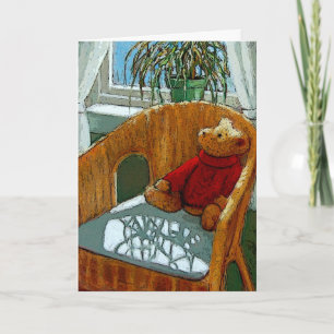 Teddybeer: Zonnig Venster: Kunst: Nieuw Baby Kaart