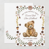 Teddybeer Zwangerschap Geslacht Neutraal Aankondiging (Voorkant / Achterkant)