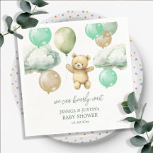 Teddybeerballonnen Groene Lucht Babyshower