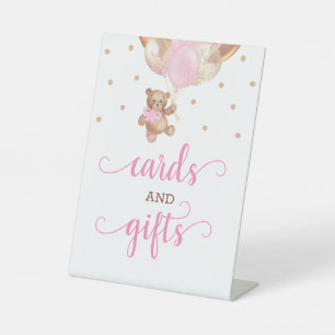 Teddybeerkaarten en -cadeaus Baby Shower Reclamebord Met Voetstuk