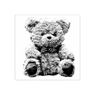 teddybeerstempel rubberstempel