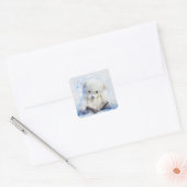teddybendeltje vierkante sticker (Envelop)