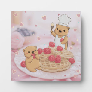 Teddyberen en wafels fotoplaat