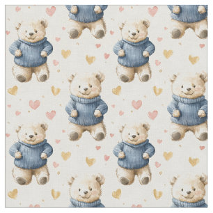 Teddyberen in blauwe truien stof