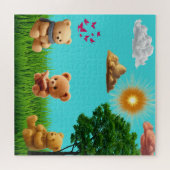 Teddyberen in het park legpuzzel (Horizontaal)
