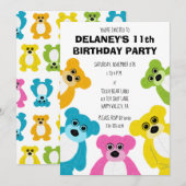 Teddyberen in regenboog kleuren schattig Kinder pa Kaart (Voorkant / Achterkant)