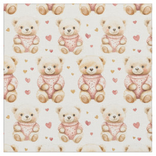 Teddyberen in roze truien stof