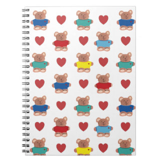 Teddyberen in T-shirts met Harten Notitieboek