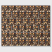 Teddyberen voor een kersthaard cadeaupapier (Vlak)