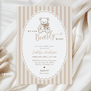 Teddychallenge Ouderwetse Baby Shower Uitnodiging