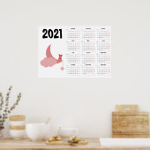 Teddychip kalender 2021 poster - maandag start (Keuken)