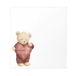 Teddychip met rode hart notitieblok
