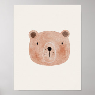 Teddymuurkunst voor de kinderkamer poster