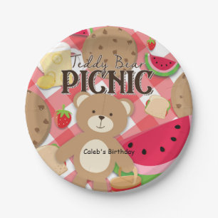 Teddypicknick Zomer Verjaardagsfeestje Custom Papieren Bordje
