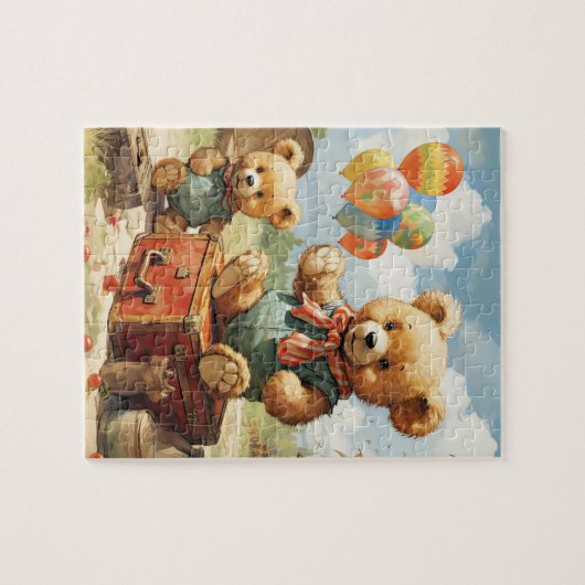 Teddy's Adventure Attend avec notre mignon puzzle  (Horizontal)