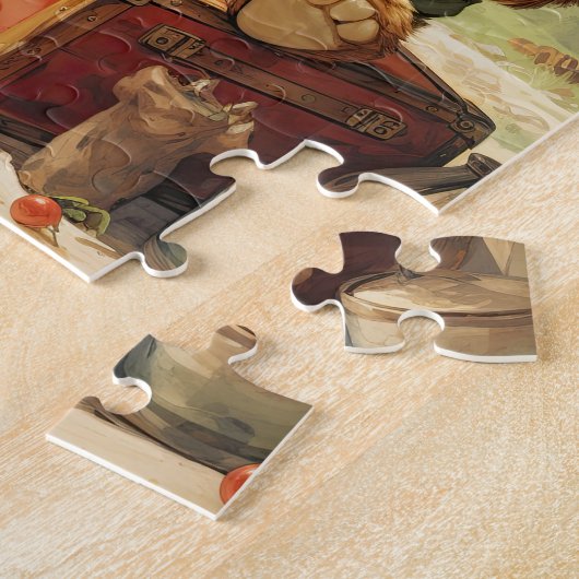 Teddy's Adventure Attend avec notre mignon puzzle  (Côté)