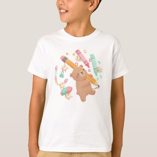 Teddy's Back to School Illustration T-shirt (Voorkant)