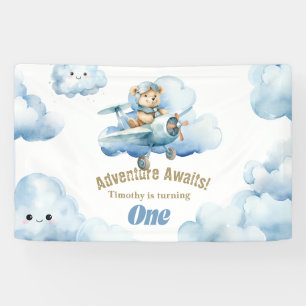 Teddy's Eerste Verjaardagsvlucht: Een Hoge Vlieger Spandoek
