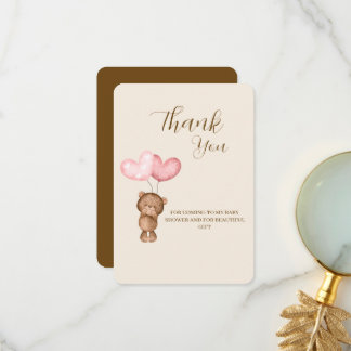 Teddyspeelgoed meisje Baby Shower Bedankkaart
