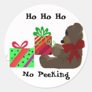 Teddystoel met cadeaus cadeaukaart ronde sticker