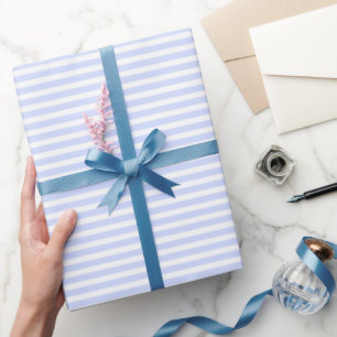 Teder babyblauw bleke luchtblauw en witte streep cadeaupapier