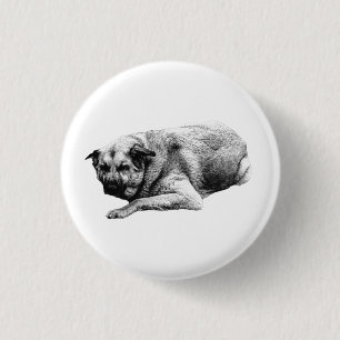 Teder Stille, Gemakkelijke Houding Ronde Button 3,2 Cm