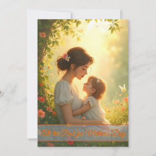 Tedere moederlijke liefde in bloeiend licht