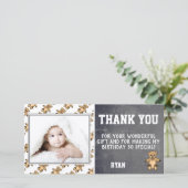 Tederheid Beer Verjaardag Dank je Foto Kaart Kinde (Staand voorkant)