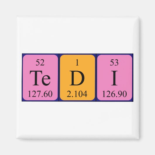 Tedi periodieke table name magnet magneet (Voorkant)