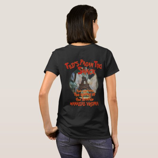 TED'S PAGAN TIKI SHACK MANASSAS VIRGINIA T-SHIRT (Achterkant volledig)