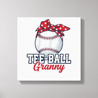 Tee Ball Oma Baseball Boog Vintage Shirt_1 Canvas Afdruk