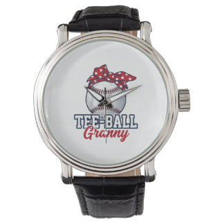Tee Ball Oma Baseball Boog Vintage Shirt_1 Horloge