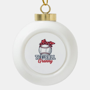 Tee Ball Oma Baseball Boog Vintage Shirt_1 Keramische Bal Ornament