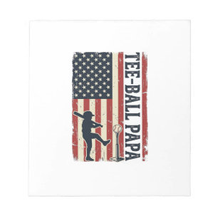 Tee Ball Papa Amerikaanse Vlag Vintage Shirt Ontwe Notitieblok