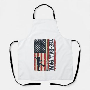 Tee Ball Papa Amerikaanse Vlag Vintage Shirt Ontwe Schort