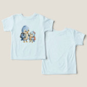 Tee Bleu Enfants Amis Oiseaux Bleu (Design Recto & Verso)