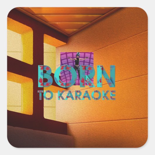 TEE Born to Karaoke Vierkante Sticker (Voorkant)